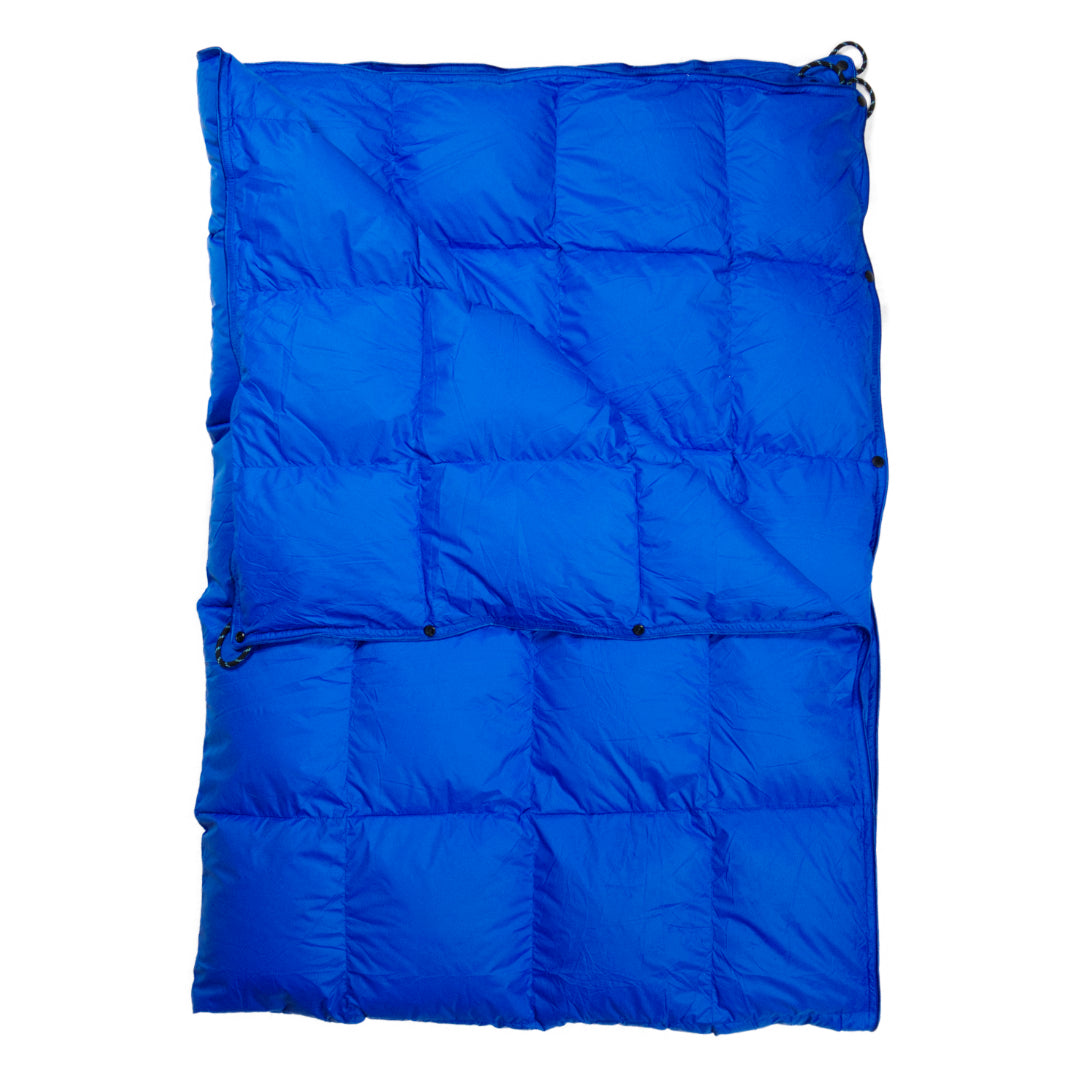 Down Filled Camping Blanket in Blue